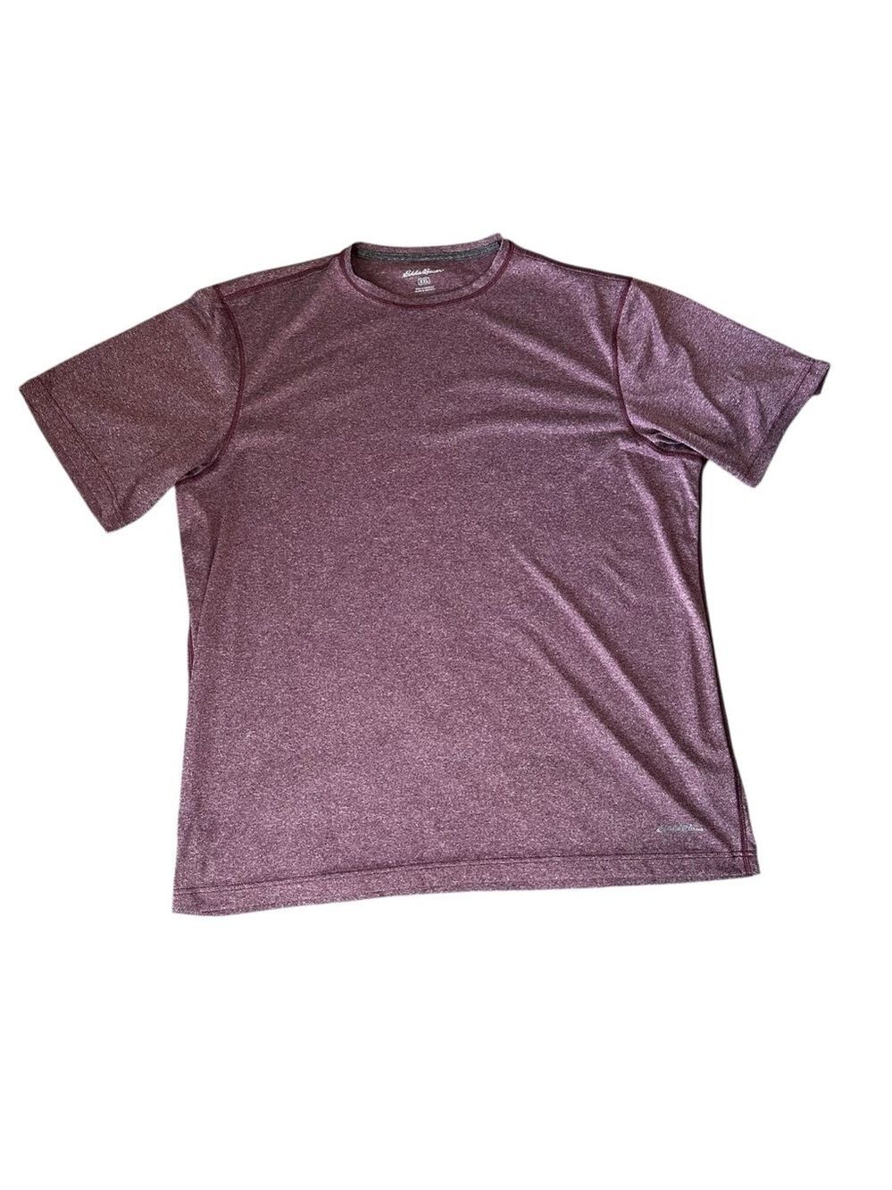 Eddie Bauer Men's Short-Sleeve T-Shirt Heather Dark Berry Burgundy Size XXL